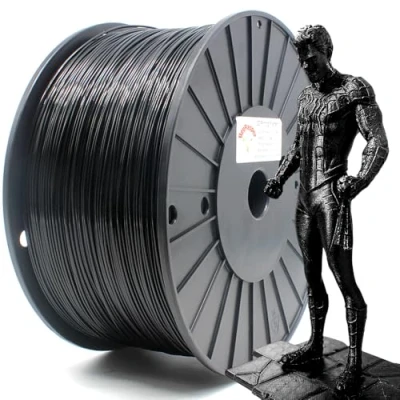 Abbildung von RepRapper PLA Plus Filament 1,75 mm, Pro 3D Drucker Filament, 6,6 LBS (3 kg) PLA+ Spule, Maßgenauigkeit +/ 0,03 mm für FDM Drucker, Schwarz