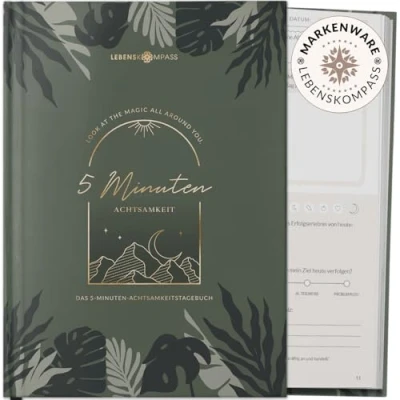 Abbildung von 5 Minuten Achtsamkeitstagebuch “Grow von Lebenskompass® Tagebuch für mehr Dankbarkeit, Achtsamkeit, Selbstliebe &amp; Motivation Journal deine Persönlichkeitsentwicklung