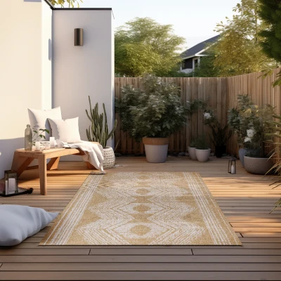 Abbildung von ELLE DECORATION Teppich &quot;Meekly, In und Outdoor&quot;, rechteckig, Flachgewebe, &amp; Outdoor, Modern, Wendeteppich, Balkon, Wohnzimmer