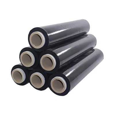Abbildung von Netuno 6x schwarze Stretchfolie 23my 500 mm 2,5 kg Palettenfolie schwarz Wickelfolie PE Handstretchfolie Cast Film Strech Folie Packfolie Verpackungsfolie Umzugsfolie Plastikfolie Stretch