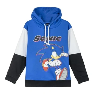 Abbildung von CERDÁ LIFE&#039;S LITTLE MOMENTS Unisex Kinder Sudadera Con Capucha Cotton Brushed Sonic Sweatshirt mit Kapuze, blau, 10 Jahre