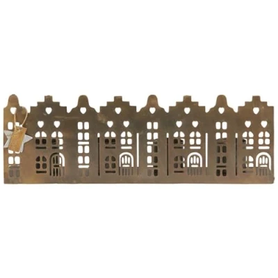 Abbildung von IB Laursen Kerzenhalter HAUSFASSADE Gold für 4 Kerzen 19 cm Kerzenständer