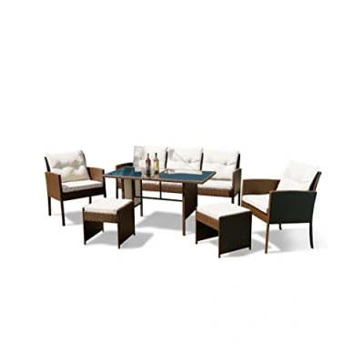 Abbildung von Swing&amp;Harmonie Sitzgruppe Poly Rattan Sitzgarnitur Sydney Esstisch Lounge, (Gartenmöbel Garten Garnitur Set, 1x Tisch + 2x Stühle Sitzbank Hocker)