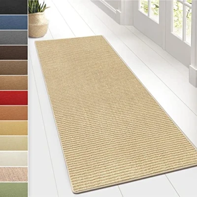 Abbildung von Floordirekt Sisal Teppich Sylt Wohnteppich oder Läufer Hochwertiges Qualitätsprodukt Erhältlich in vielen Farben &amp; Größen Langlebig strapazierfähig (100 x 400 cm, Elfenbein)