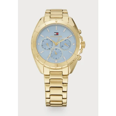 Abbildung von Tommy Hilfiger Mellie Uhr goldcoloured/blue, Damen, Größe: One Size, Gold coloured/blue