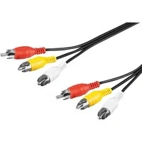 Abbildung von Goobay 50381 Composite Cinchkabel 2m / 3x Cinch Stecker auf Cinchstecker RCA Kabel geschirmt Subwoofer Blu Ray Verstärker HiFi Schwarz