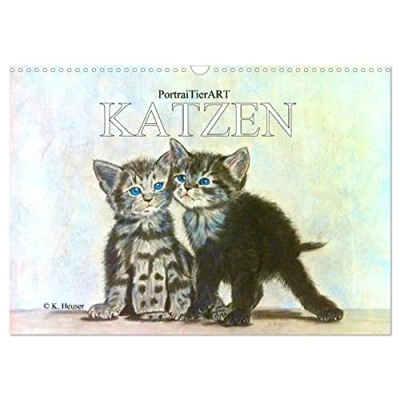 Abbildung von PortraiTierART KATZEN (Wandkalender 2025 DIN A3 quer), CALVENDO Monatskalender