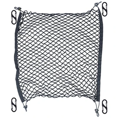 Abbildung von Lescars Sicherungsnetz Auto: Universal Kofferraum Gepäcknetz, 70 x 70cm dehnbar, inkl. Klammern (Sicherheitsnetz Kofferraum, Kofferraumtasche)