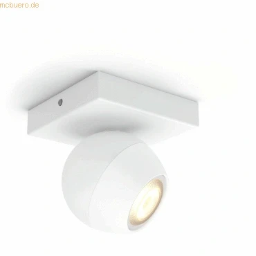 Abbildung von Philips Hue White Ambiance Buckram Spot 1 flg. weiß 250lm inkl. Dimmschalter, dimmbar, alle Weißschattierungen, steuerbar via App, kompatibel mit Amazon Alexa (Echo, Echo Dot)
