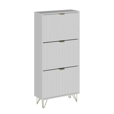 Abbildung von Vicco Schuhschrank Helge, Weiß, 60 x 128.5 cm 3 Fächer