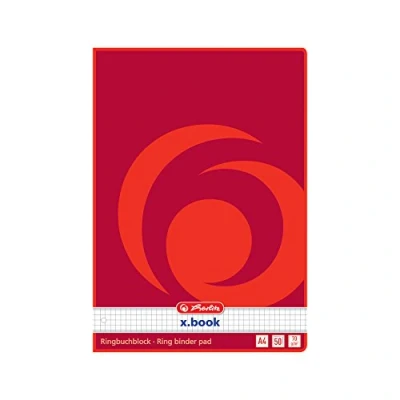 Abbildung von Herlitz 311431 Ringbuchblock A4, 50 Blatt, 4fach gelocht, seitlich geleimt Kariert