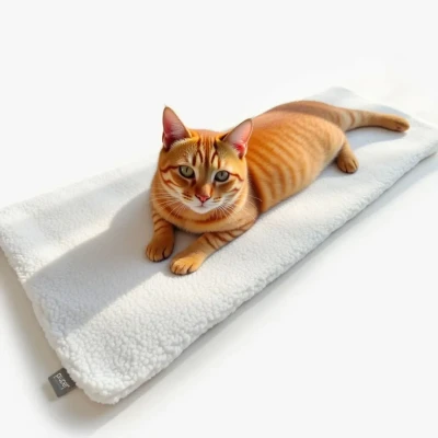 Abbildung von PiuPet Selbstwärmende Katzendecke für die Fensterbank I Katzenbett flauschig 90x25cm Beige
