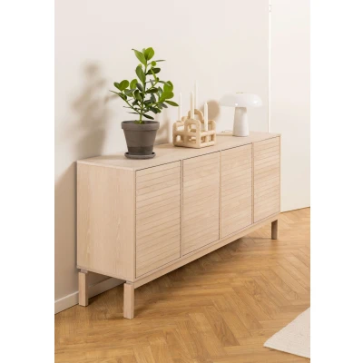 Abbildung von ACTONA GROUP Sideboard &quot;Linley Anrichte, Lamellenfront,&quot;, gerillte Front, Eiche furniert, 4 Türen, E böden, B: 180 cm