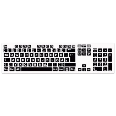Abbildung von younikat Aufkleber Tastaturaufkleber Deutsch I schwarze mit weißen