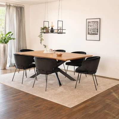 Abbildung von HOME DELUXE Esstisch AVENCIA inkl. Sternfuß 160 x 100 cm &amp; 200 120 cm, mit schwarzem Metallgestell, Küchentisch, Esszimmer