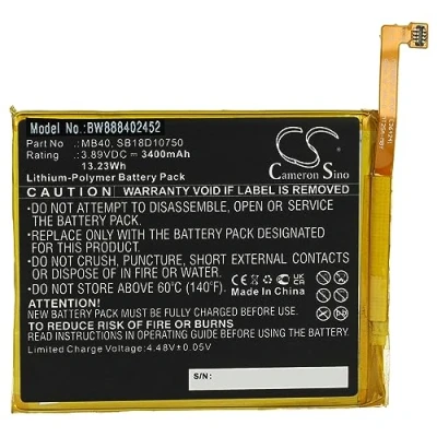 Abbildung von vhbw Akku Ersatz für Motorola MB40, SB18D10750 Handy Smartphone Telefon (3400mAh, 3,89V, Li Polymer)