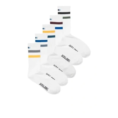Abbildung von Jack &amp; Jones Jacbradey Tennis Socks 5 PACK Socken, Herren, Größe: One Size, White