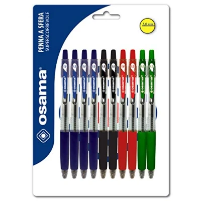 Abbildung von Osama Schwarze Gelschreiber mit OBG Tine, 10 teiliges Set, supergleitender und präziser Gelschreiber, Druckkugelschreiber 1 mm für Schule, Büro Uni, Gelstifte Set ideal Schreibbedarf