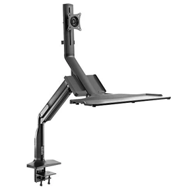 Abbildung von RICOO Monitorhalterung Monitor Halterung mit 2X USB 3.0 für 17 32 Zoll VESA Tischhalterung TS5411 Monitorarm Tastaturablage Bildschirmhalterung Monitorständer Arme Computermonitore