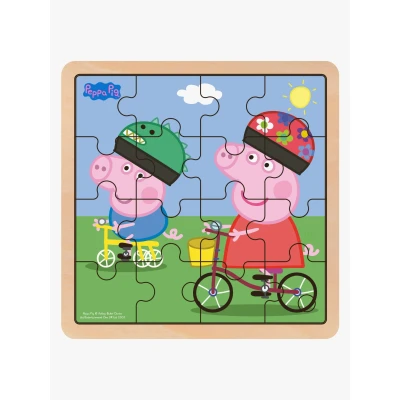 Abbildung von Peppa Wutz Holzpuzzle Fahrradfahren 16 Teile