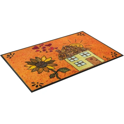 Abbildung von wash+dry by Kleen Tex Fußmatte &quot;Sonnenhaus&quot;, rechteckig, Schmutzfangmatte, rutschhemmend, In und Outdoor geeignet, waschbar