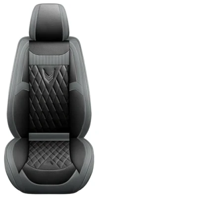 Abbildung von Eunncu Autositzbezüge komplettes Set Universal in Stylish Design Schonbezüge für Vordersitze und Rückbank Auto Sitzbezüge Airbag Kompatibel Premium Wasserdicht Sitzbezug, Schwarz Grau