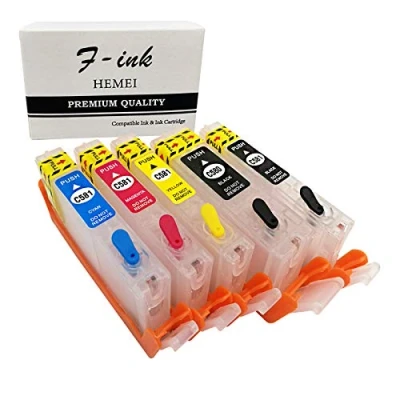 Abbildung von F INK Leere nachfüllbare Tintenpatrone Ersatz für PGI 580XXL CLI 581XXL, funktioniert mit Pixma TR7550 TR8550 TS6150 TS6151 TS6250 TS9550 TS9551C TS705 TS6350 Druckern
