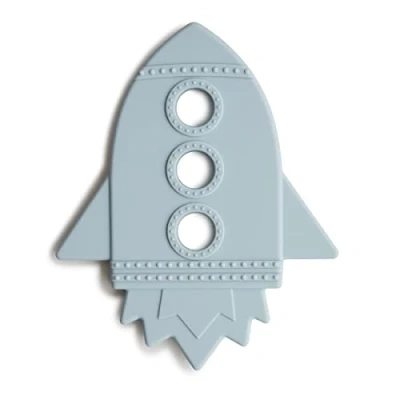 Abbildung von Mushie Beißring für Babys aus BPA frei Silikon Fördert Sehsinn &amp; Motorik Baby Zahnen Nursing Zubehör Sichere Hochwertige Kleinkinder Kinder Jungs Mädchen Rakete Design (Cloud)