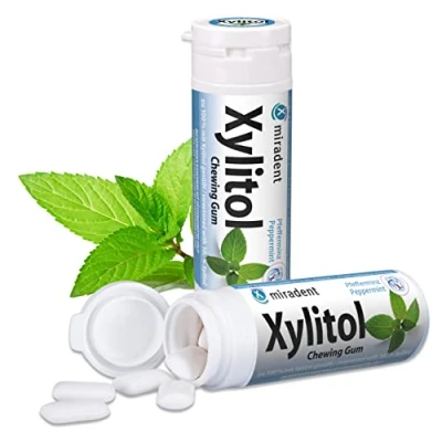 Abbildung von Miradent Zahnpflegekaugummi Xylitol Pfefferminz
