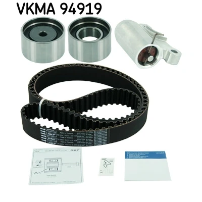 Abbildung von SKF VKMA 94919 Zahnriemensatz 153 mit Spanndämpfer, Spannrolle abgerundetem Zahnprofil MAZDA: 6 Station Wagon, Hatchback, MPV 2