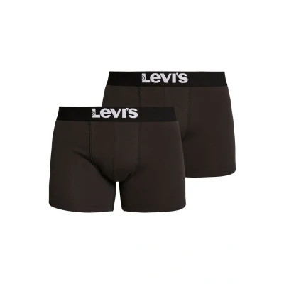 Abbildung von Levi&#039;s Solid Basic Boxer 2 PACK Panties, Herren, Größe: XL, Jet black