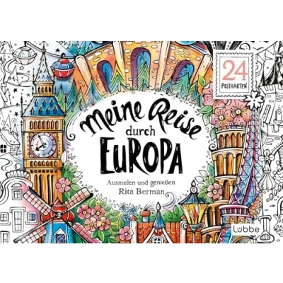 Abbildung von Meine Reise durch Europa: Ausmalen und genießen. 24 Postkarten (Die Welt wird bunt, Band 9)