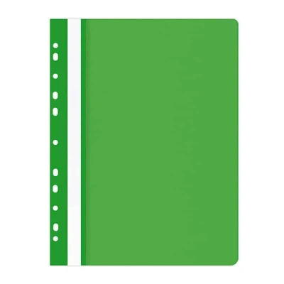 Abbildung von OFFICE PRODUCTS 21104121 02 Plastik Schnellhefter Gelocht, A4 Grün, Sichthefter Kunststoff aus PP Folie 100/170 μm, mit transparentem Deckel, für Büro und Schule, Fassungsvermögen ca. 250 Blatt