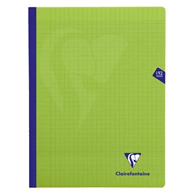 Abbildung von Clairefontaine 359341C Heft / Notizbuch Mimesys mit Fadenbindung, DIN A4+ 24x32 cm, 96 Blatt 90g, französische Lineatur, Einband aus PP, Grün, 1 Stück