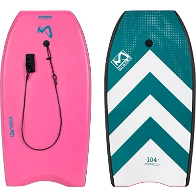 Abbildung von Bodyboard SpeedSkin Kinder/Erwachsene mit Leash pink Mesle