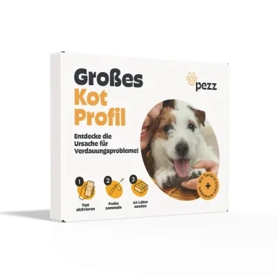 Abbildung von PEZZ Großes Kotprofil 7 in 1 Test für Hunde Nur eine Probe Alle häufigsten Parasiten und Würmer &amp; Durchfallerreger, Verdauungsfunktion, Pankrease, pH Wert etc. gratis Labor Versand