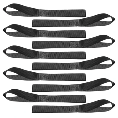 Abbildung von Zurrschlaufen, 10 Stück Schwarz Motorrad Spanngurte 30 cm Schlaufe Kurze Gurtschlaufen Befestigungsriemen Set für Motorradtransport Fahrräder