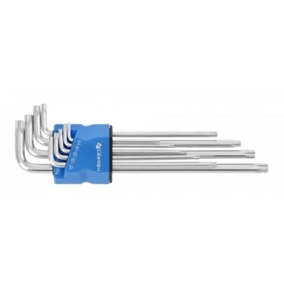 Abbildung von Hogert Technik HT1W831 Winkelschraubendrehersatz TT10, TT15, TT20, TT25, TT27, TT30, TT40, TT45, TT50 Werkzeugstahl 9