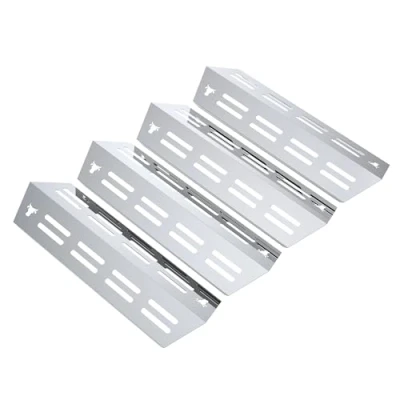 Abbildung von tuning art GA35 Gasgrill Brennerabdeckung Edelstahl kompatibel mit Enders Monroe Pro 4 Gasgrills Brennerschutz Passgenau, Farbe:4er Set Chrom Bulle