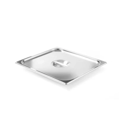 Abbildung von HENDI Gastronorm Deckel, für Gastronormbehälter, Temperaturbeständig von 40 bis 300C, Heissluftöfen Chafing Dishes Bain Marie, Stapelbar, GN 2/3, 354x325mm, Edelstahl 18/10