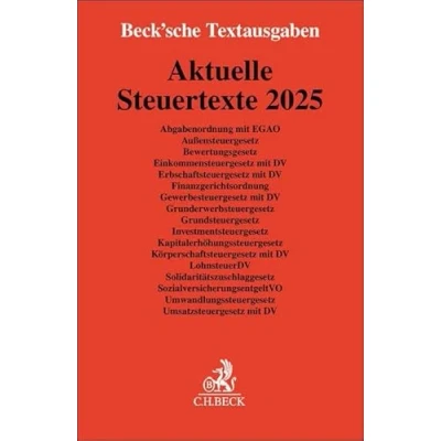 Abbildung von Aktuelle Steuertexte 2025: Textausgabe (Beck&#039;sche Textausgaben)