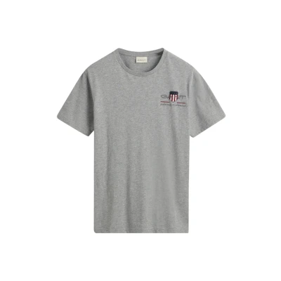 Abbildung von Gant Herren Reg Archive Shield Emb T Shirt Shirt, Grey Melange, 3XL EU