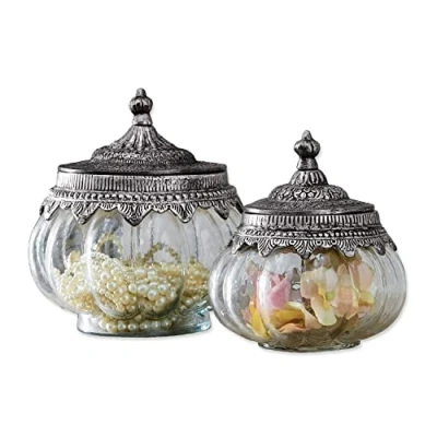 Abbildung von Mirabeau Dose Glasdosen 2er Set Madelon klar/silber