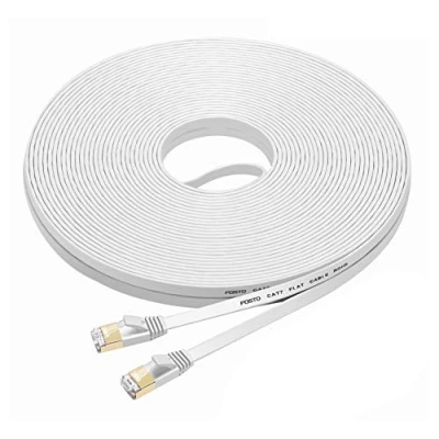 Abbildung von CAT 7 Ethernet Kabel 15m, BUSOHE Hochgeschwindigkeits Gigabit RJ45 LAN Netzwerkkabel, 10Gbps 600Mhz Internet Patchkabel für Switch Router Modem Patch Panel PC (weiß)