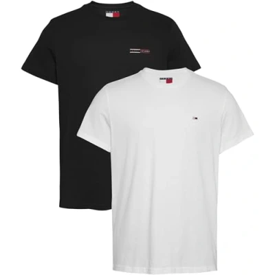 Abbildung von Tommy Jeans SLIM MIX 2 PACK Tshirt basic, Herren, Größe: 46, Ecru/black