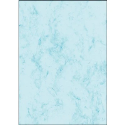 Abbildung von SIGEL DP551 Hochwertiger marmorierter Karton / Marmor Papier Urkundenpapier blau, A4, 50 Blatt, Motiv beidseitig, 200 g, aus nachhaltigem