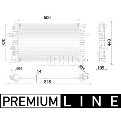 Abbildung von MAHLE CR 2226 000P Kühlmittelkühler BEHR PREMIUM LINE
