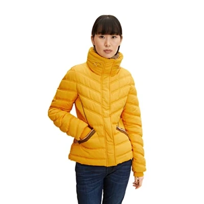 Abbildung von TOM TAILOR Damen Stehkragen Pufferjacke mit recyceltem Polyester 1026989, 11216 Merigold Yellow, L