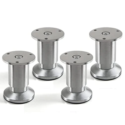 Abbildung von 4er Set Möbelfüße ALPHA verstellbar Schrankfüße Alu gebürstet, belastbar bis 250 Kg, Höhe: 80 mm von SO TECH