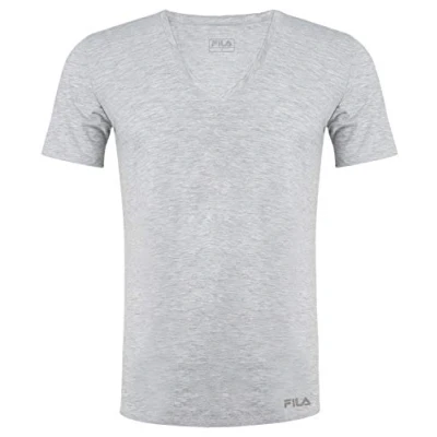 Abbildung von Fila Herren T Shirt Mit V Ausschnitt FU5001 Man Neck Undershirt 400 M, Grey,